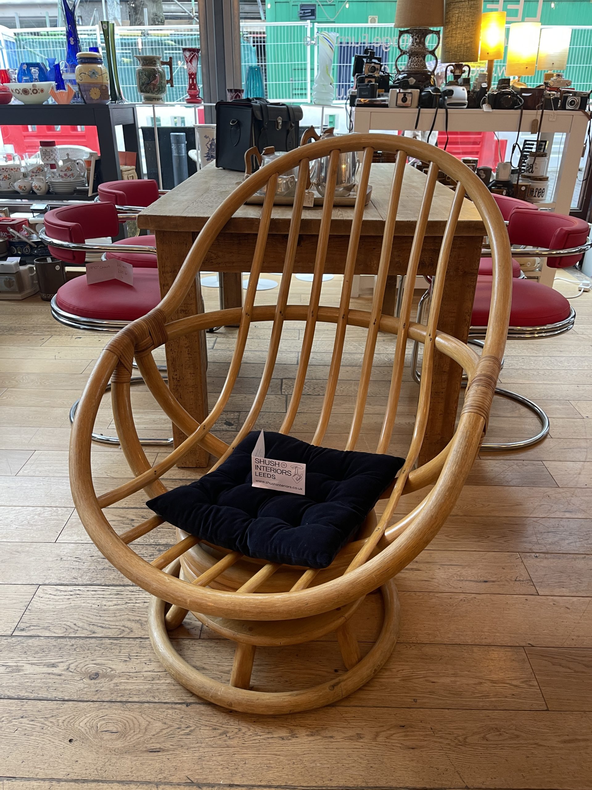 Vintage bamboo 2024 egg chair