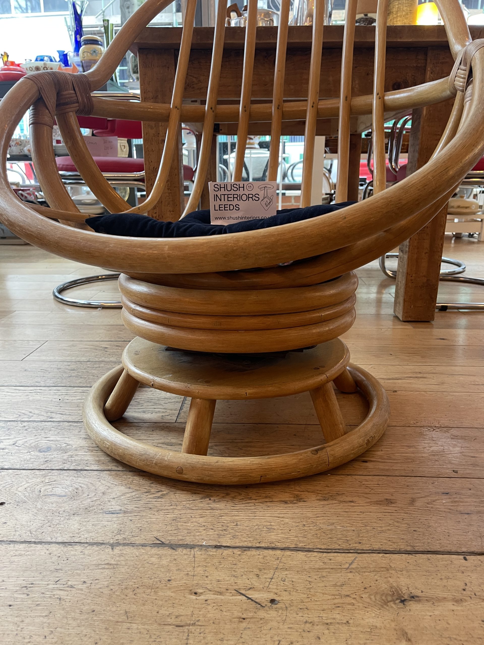 Vintage bamboo 2024 egg chair