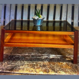 Teak Smoked Glass Coffee Table