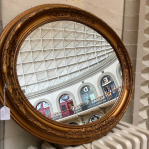 Early 1950s Guilt Oval Shaped Mirror.