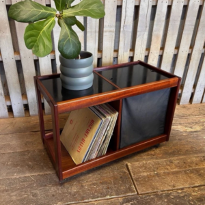 1970s Rosewood Drinks Trolley / Vinyl Storage Unit