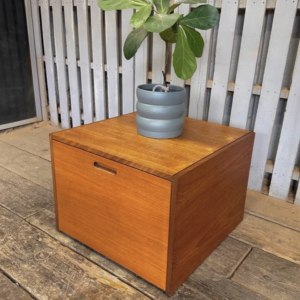 Teak Vinyl Record Storage Cabinet / Side Table