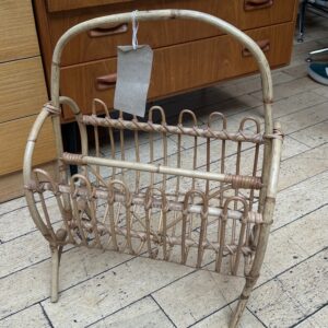 1980s Rattan Magazine Holder