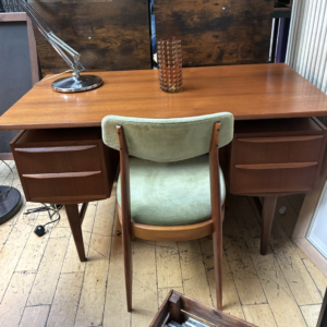 Teak Desk / Sideboard + Chair