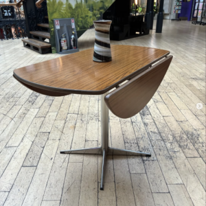 1970s Brown Formica Drop Leaf Table