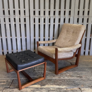 Teak Guy Rogers Virgina Armchair & Footstool