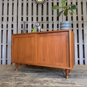 Danish Poul Hundevad Teak Compact Sideboard